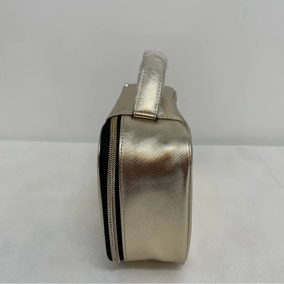 New VICTORIA'S SECRET GOLD LASER CUT  PALM TREE BEAUTY BAG MAKEUP COSMETIC CASE - Picture 3 of 8